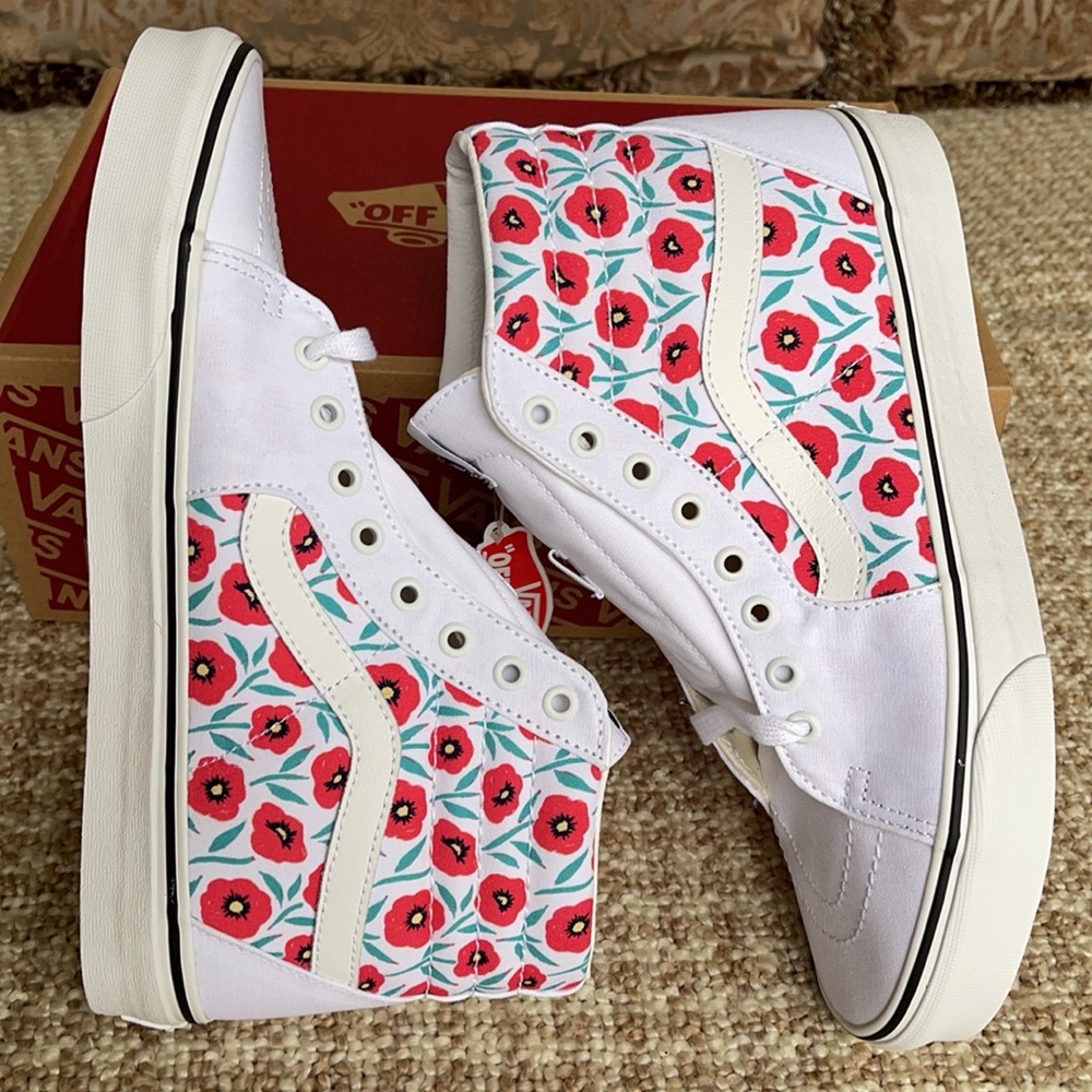 Vans Sk8-Hi Flowers True White WMNS - Picture 2 of 16